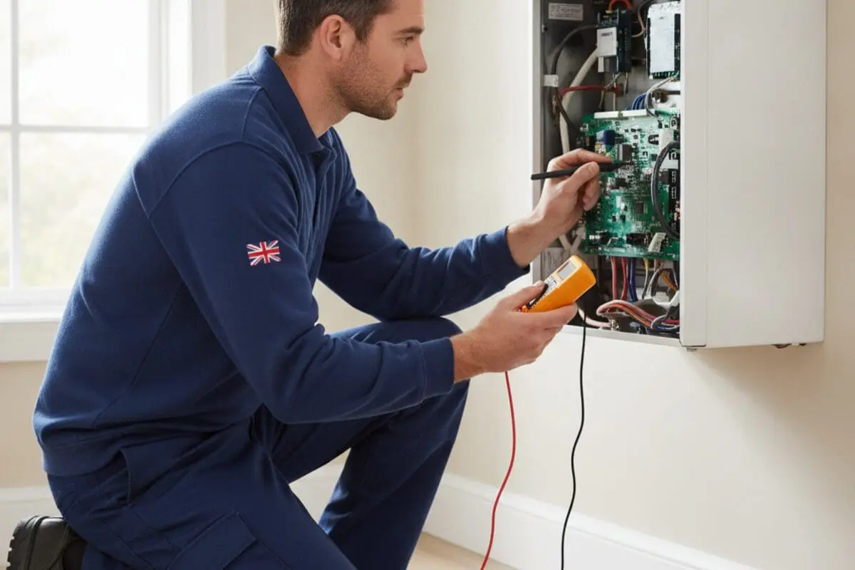 Heat365 Gas Safe engineer working on a domestic boiler