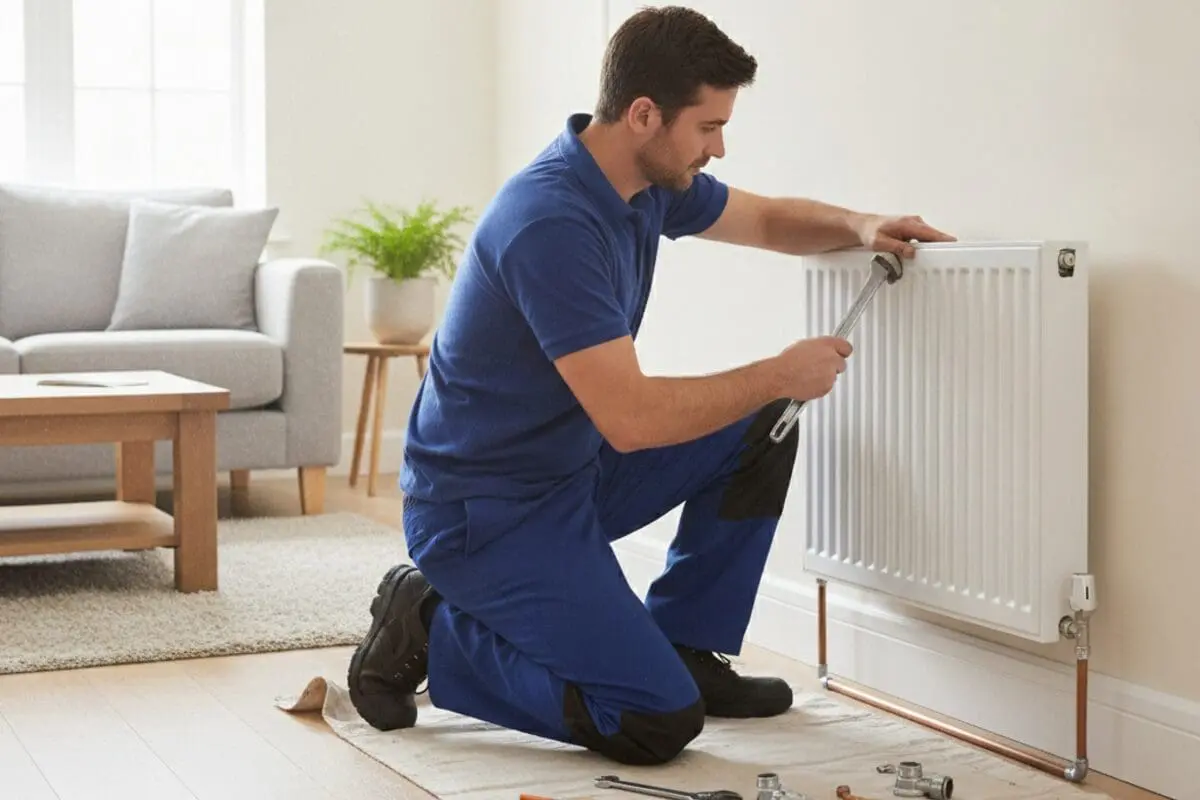 Radiator installation in a Sheffield home