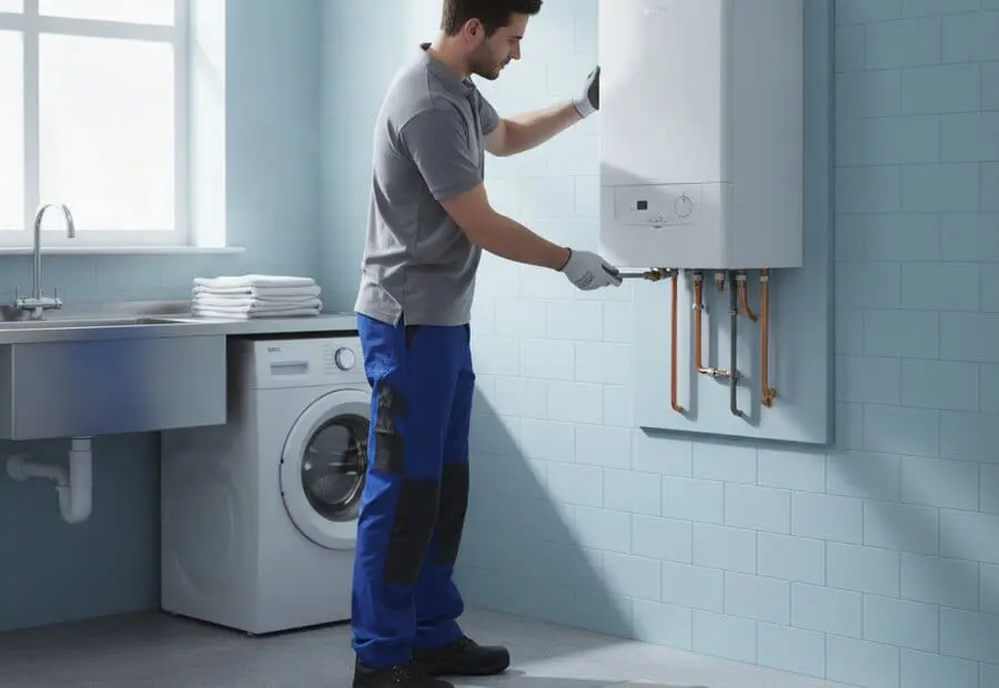 Heat365 engineer installing a new boiler in Rotherham