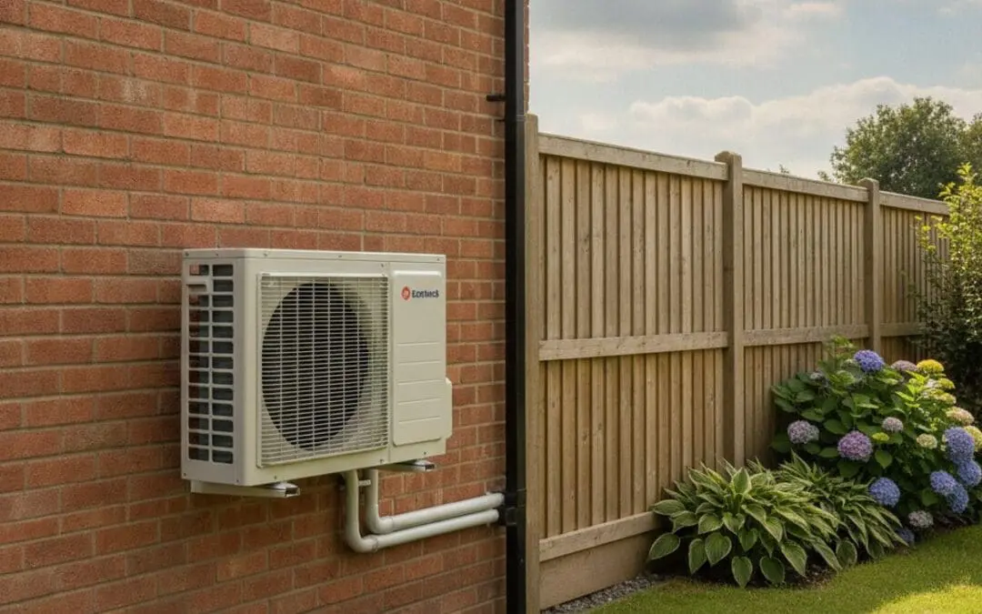 External air conditioning condenser fitted to a house wall