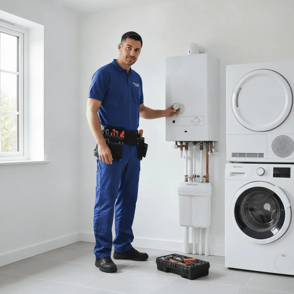 Gas Safe plumber checking gas connection after installation — Heat365 Sheffield