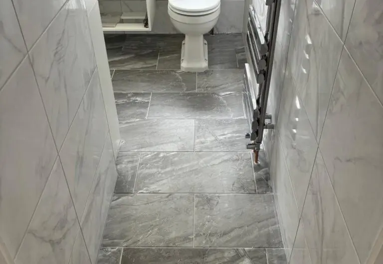 Tiled bathroom floor and walls completed by Heat365 in Sheffield