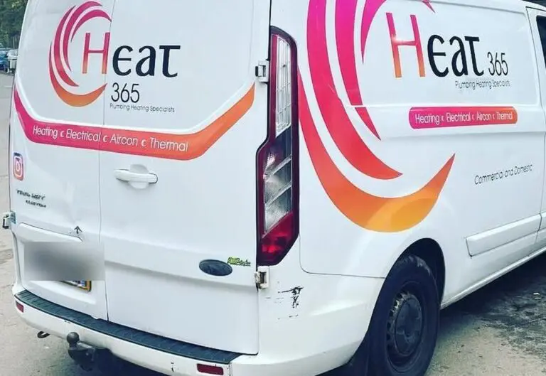 Heat365 van on an emergency plumbing callout in Sheffield