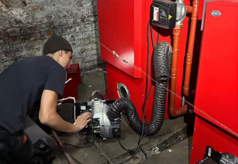 Heat365 engineer carrying out planned maintenance on commercial boiler plant in South Yorkshire