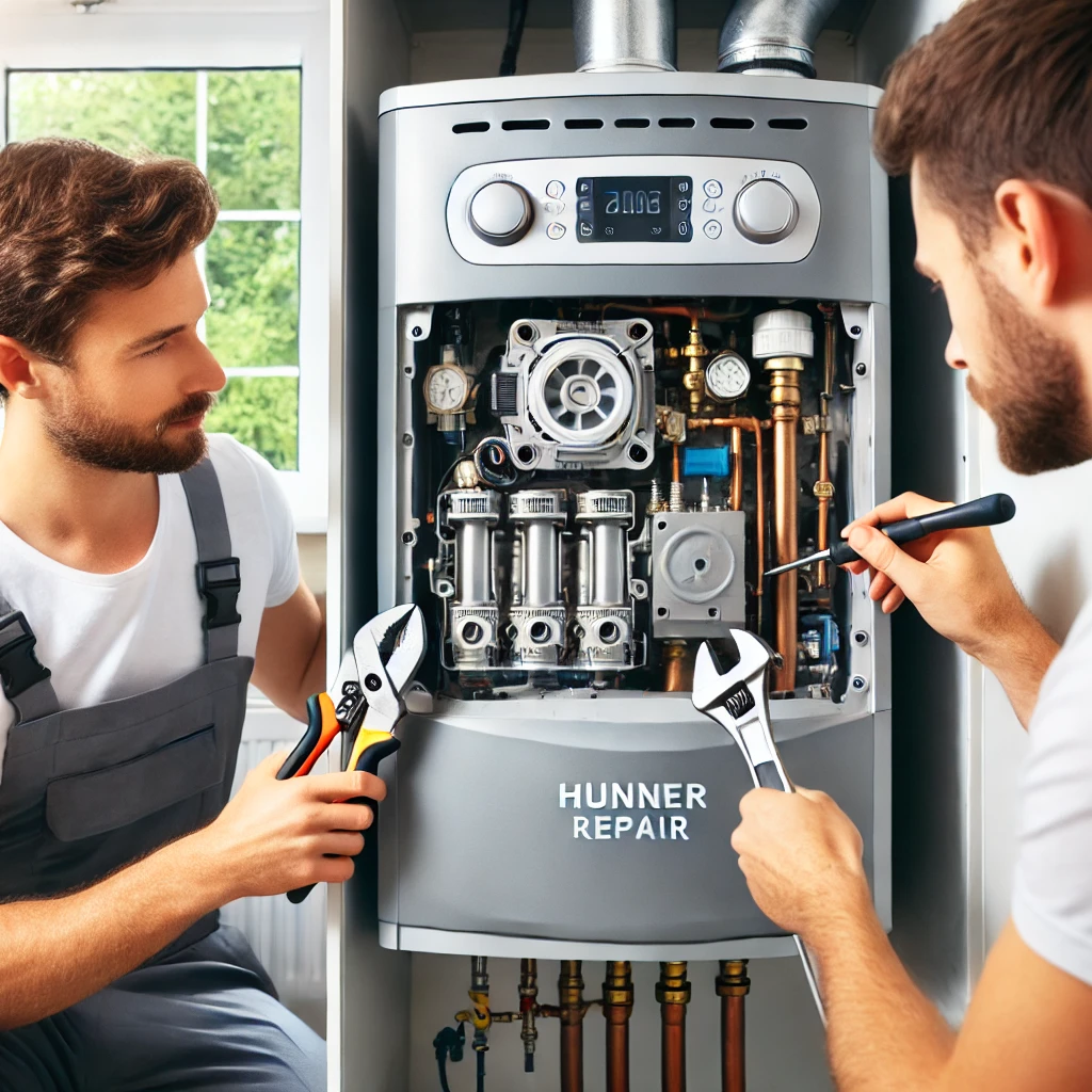 faulty-boiler-repair-sheffield-heat365 Professional boiler repair engineer fixing a faulty boiler in a Sheffield home.